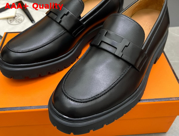 Hermes Gregoire Loafer in Black Calfskin Replica