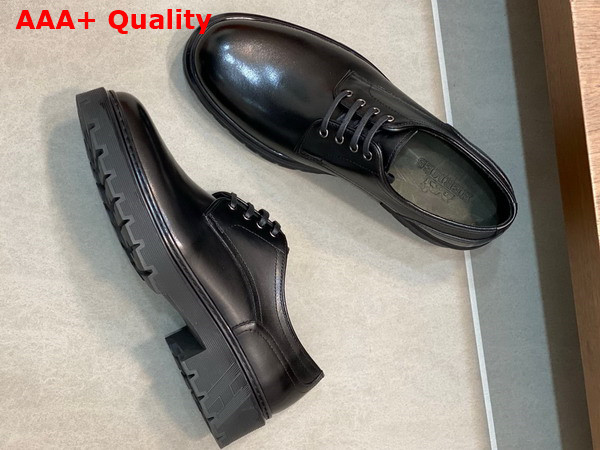 Hermes Guide Derby Shoe in Noir Calfskin Replica