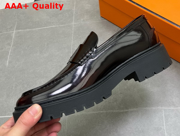 Hermes Guillaume Loafer in Brown Polished Calfskin Replica