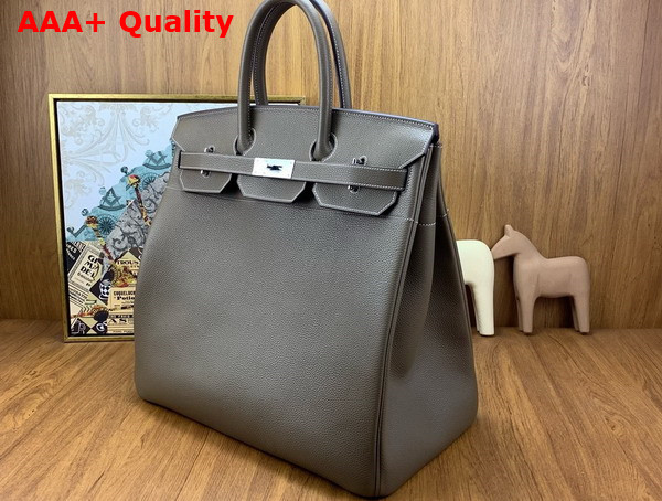 Hermes Hac Birkin 40 Bag in Elephant Grey Togo Leather Replica