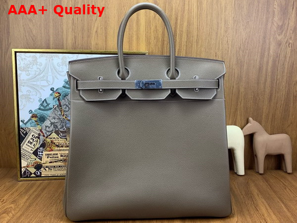 Hermes Hac Birkin 40 Bag in Elephant Grey Togo Leather Replica