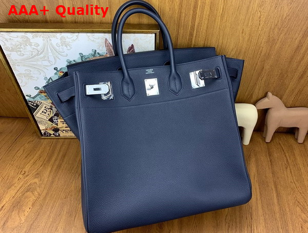 Hermes Hac Birkin 40 Bag in Midnight Blue Togo Leather Replica