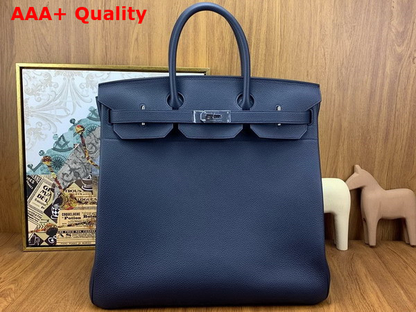 Hermes Hac Birkin 40 Bag in Midnight Blue Togo Leather Replica