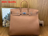 Hermes Hac Birkin 50 Bag in Gold Brown Togo Leather Replica