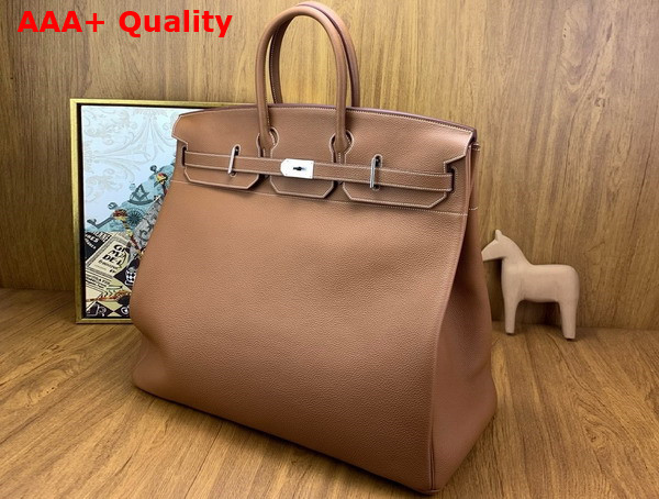 Hermes Hac Birkin 50 Bag in Gold Brown Togo Leather Replica