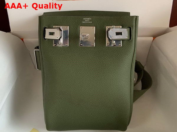 Hermes Hac a Dos PM Backpack in Dark Green Togo Leather Replica