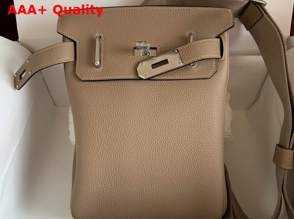 Hermes Hac a Dos PM Backpack in Light Gray Togo Leather Replica