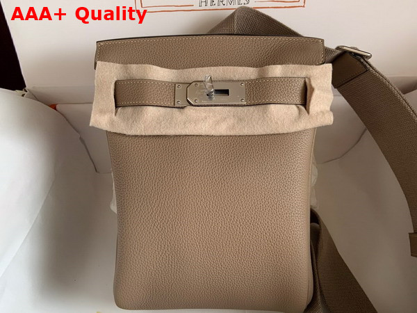 Hermes Hac a Dos PM Backpack in Light Gray Togo Leather Replica