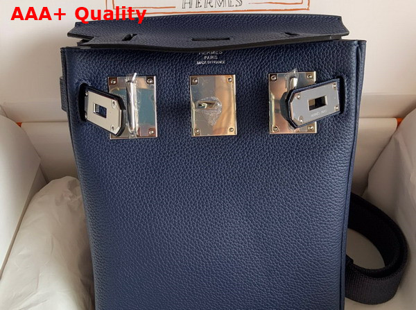 Hermes Hac a Dos PM Backpack in Navy Blue Togo Leather Replica