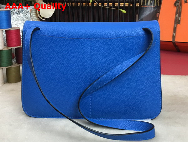 Hermes Halzan 31 Bag in Bright Blue Taurillon Clemence Leather Replica