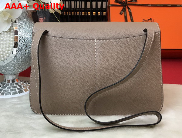 Hermes Halzan 31 Bag in Grey Taurillon Clemence Leather Replica