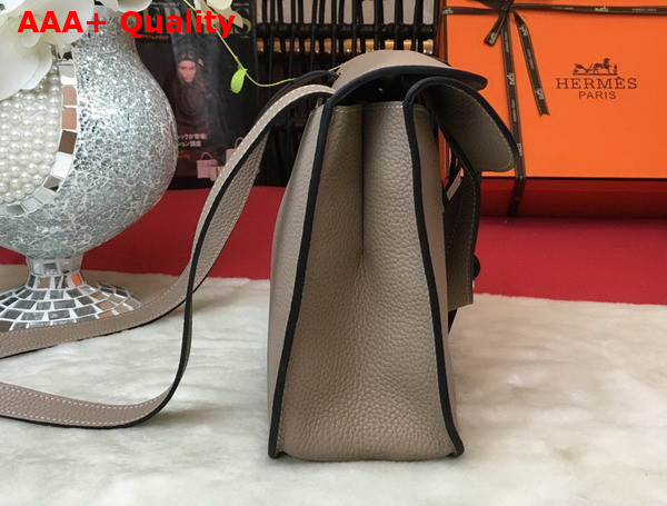 Hermes Halzan 31 Bag in Grey Taurillon Clemence Leather Replica