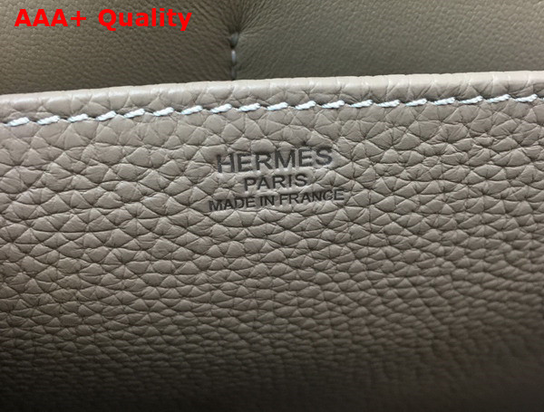 Hermes Halzan 31 Bag in Grey Taurillon Clemence Leather Replica