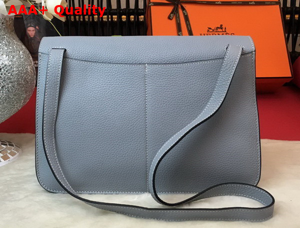 Hermes Halzan 31 Bag in Light Blue Taurillon Clemence Leather Replica