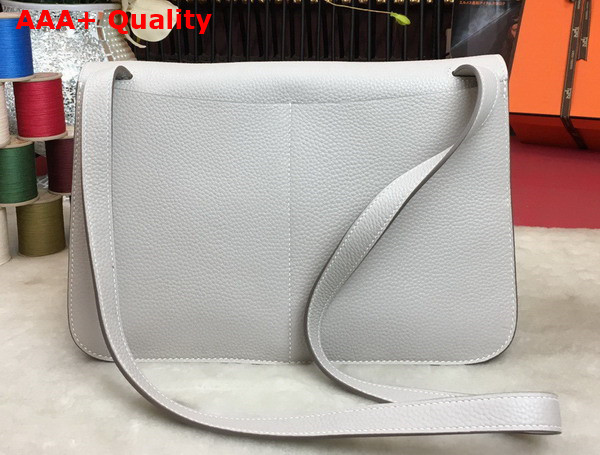 Hermes Halzan 31 Bag in Light Grey Taurillon Clemence Leather Replica