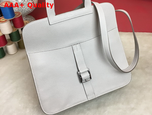 Hermes Halzan 31 Bag in Light Grey Taurillon Clemence Leather Replica