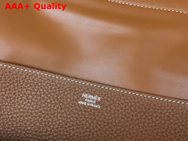 Hermes Halzan 31 Bag in Tan Taurillon Clemence Leather Replica