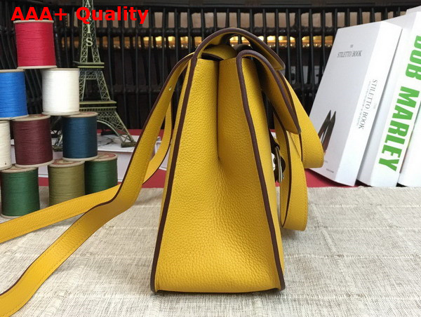 Hermes Halzan 31 Bag in Yellow Taurillon Clemence Leather Replica