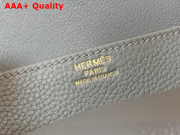 Hermes Halzan Mini Bag in Grey Taurillon Clemence Leather Replica