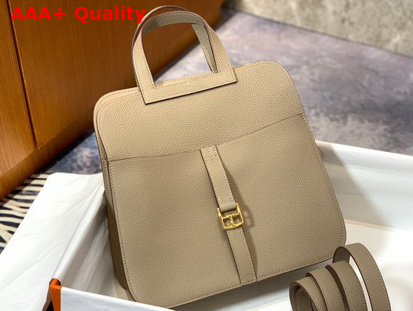 Hermes Halzan Mini Bag in Light Grey Taurillon Clemence Leather Replica