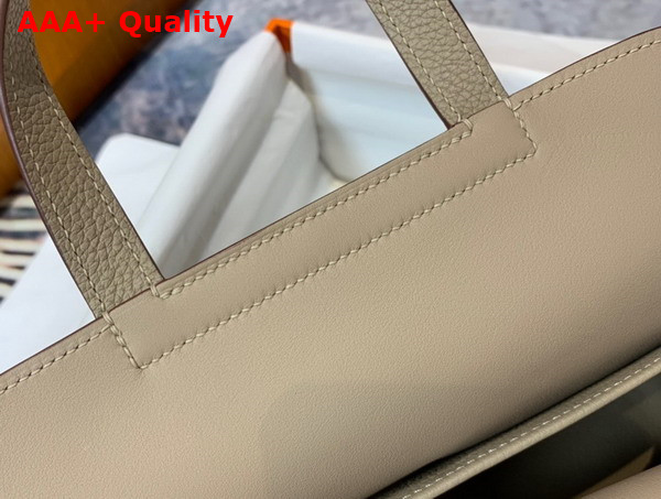 Hermes Halzan Mini Bag in Light Grey Taurillon Clemence Leather Replica