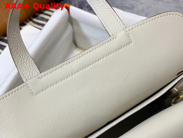 Hermes Halzan Mini Bag in White Taurillon Clemence Leather Replica