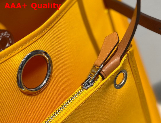 Hermes Herbag Zip 31 Bag Yellow Canvas and Tan Cowhide Leather Replica