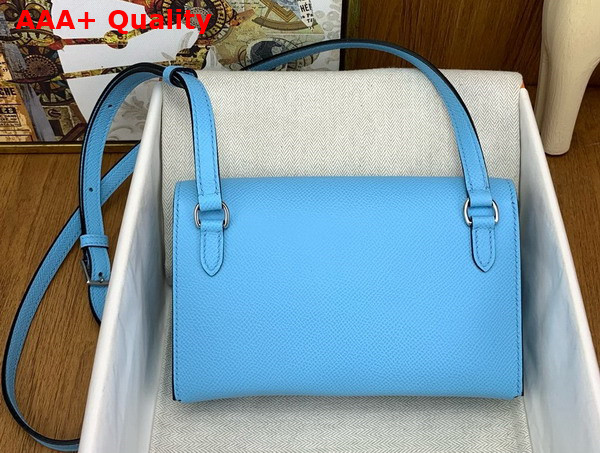 Hermes Hermesnap Wallet in Candy Blue Epsom Calfskin Replica