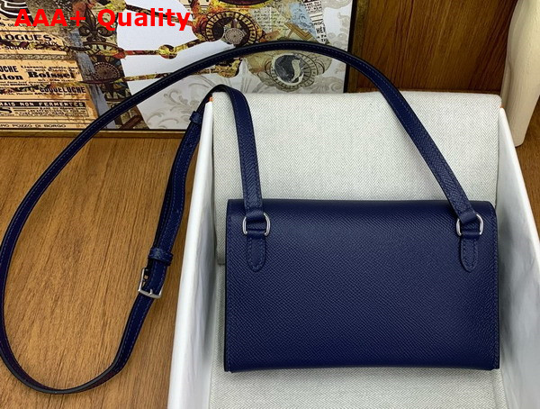 Hermes Hermesnap Wallet in Sapphire Blue Epsom Calfskin Replica