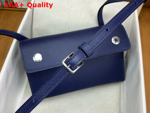 Hermes Hermesnap Wallet in Sapphire Blue Epsom Calfskin Replica