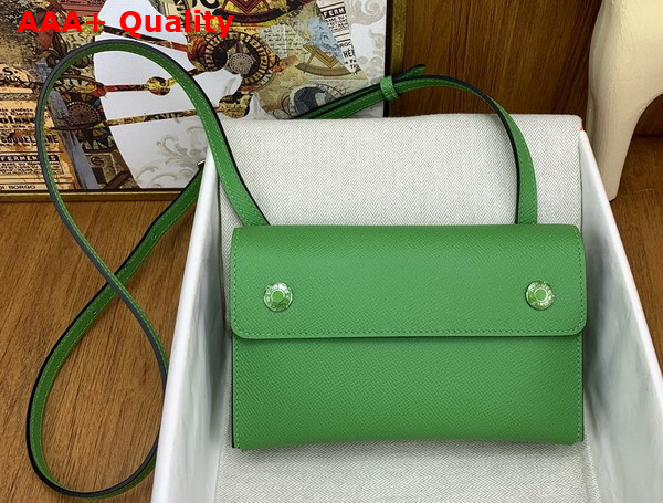 Hermes Hermesnap Wallet in Vert Comics Epsom Calfskin Replica