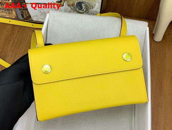 Hermes Hermesnap Wallet in Yellow Epsom Calfskin Replica