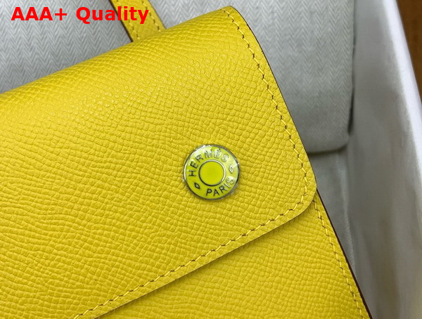 Hermes Hermesnap Wallet in Yellow Epsom Calfskin Replica