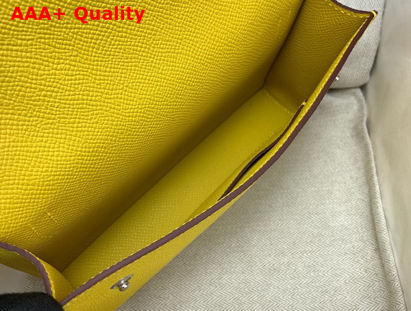 Hermes Hermesnap Wallet in Yellow Epsom Calfskin Replica