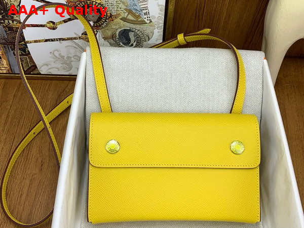 Hermes Hermesnap Wallet in Yellow Epsom Calfskin Replica