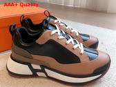 Hermes Heros Sneaker in Brown and Black Calfskin Replica