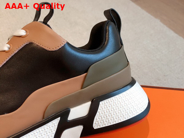 Hermes Heros Sneaker in Brown and Black Calfskin Replica