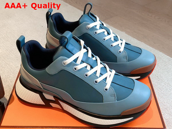 Hermes Heros Sneaker in Sky Blue Calfskin Replica