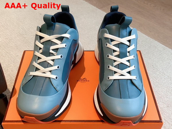 Hermes Heros Sneaker in Sky Blue Calfskin Replica