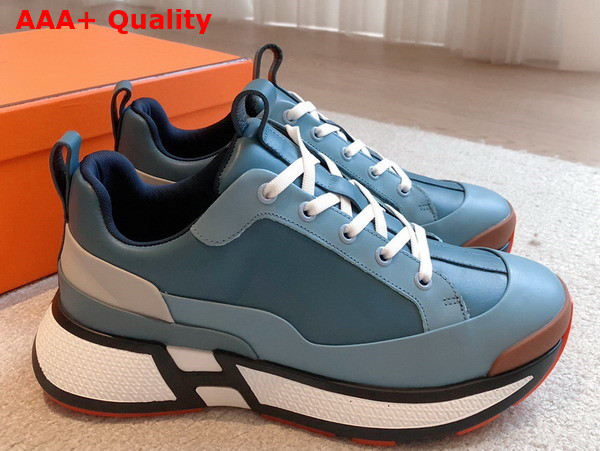 Hermes Heros Sneaker in Sky Blue Calfskin Replica