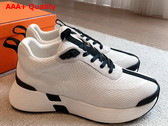 Hermes Heros Sneaker in White Technical Knit and Suede Goatskin Replica