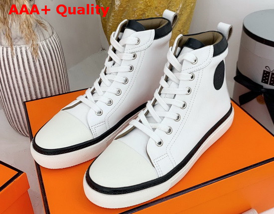 Hermes High Top Sneaker in White Calfskin Replica