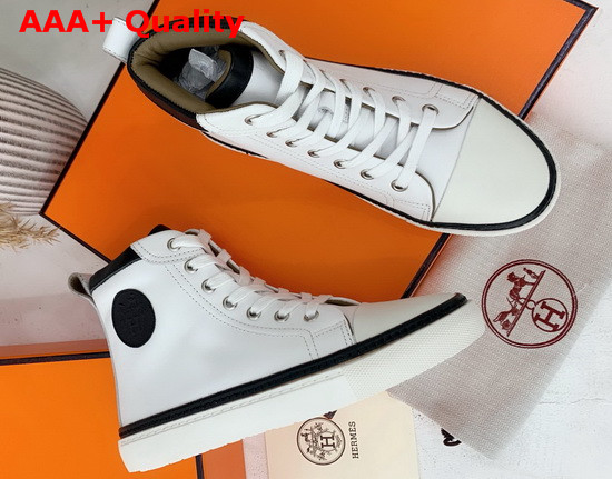 Hermes High Top Sneaker in White Calfskin Replica