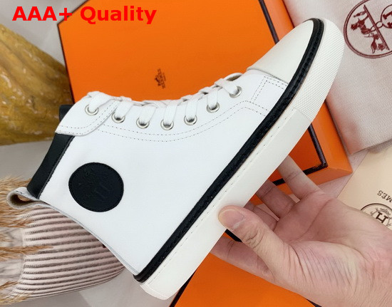 Hermes High Top Sneaker in White Calfskin Replica