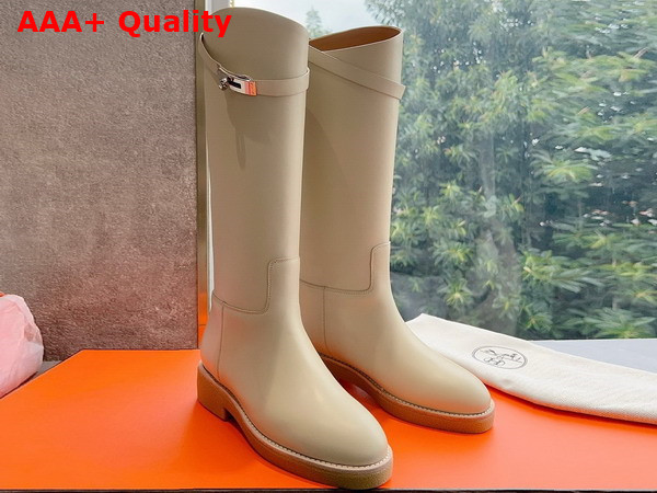 Hermes Honey Boot in Beige Calfskin Replica