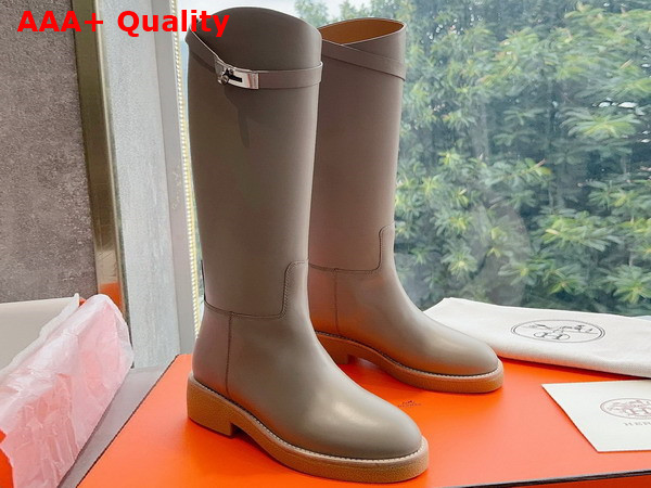 Hermes Honey Boot in Beige Mastic Calfskin Replica