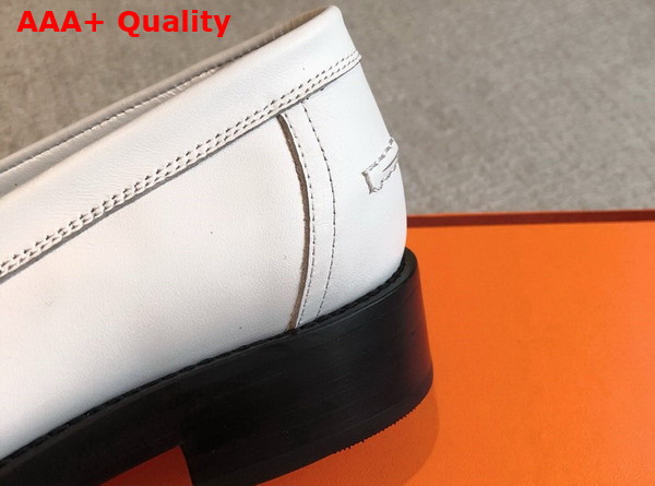 Hermes Hot Loafer in Blanc Calfskin Replica