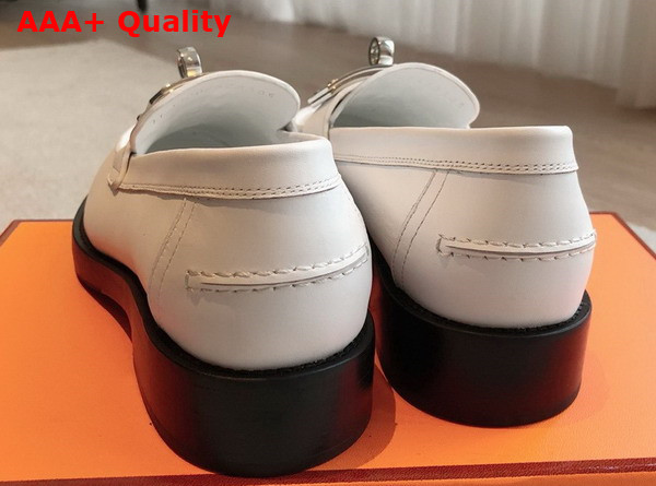 Hermes Hot Loafer in Blanc Calfskin Replica