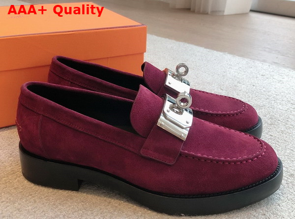 Hermes Hot Loafer in Marron Mahogany Suede Goatskin Replica