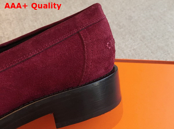 Hermes Hot Loafer in Marron Mahogany Suede Goatskin Replica